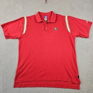 San Francisco‎ 49ers Polo Men's XL Red Reebok NFL Football Sportswear Shirt